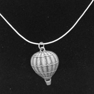 Whimsical Hot Air Balloon Sterling Silver Necklace